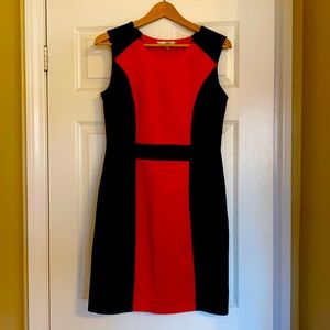 Women’s AA Studio Peach and Black Color Block Midi Dress ( Size 10) 90s style